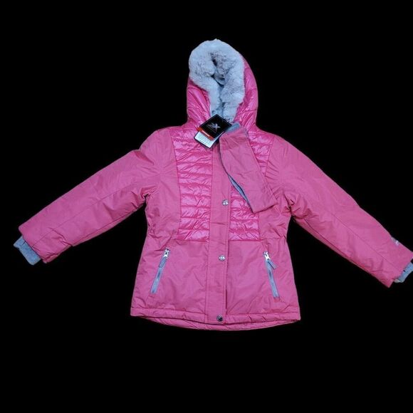 NWT ZeroXposur Girls Snowboarding Heavyweight Jacket & Headband Sz 10/12 Pink - Picture 1 of 10